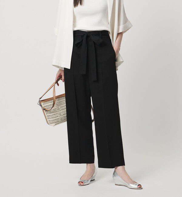 UNITED ARROWS「スラブ リボン テーパードパンツ」|スラックス|