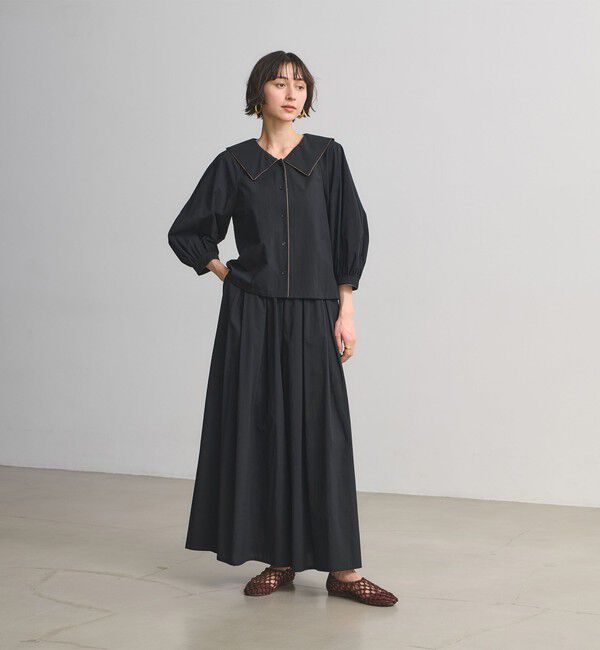 UNITED ARROWS「ギャザー フレア パンツ ‐ウォッシャブル‐」|チノ|