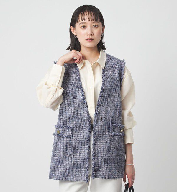 UNITED ARROWS green label relaxing「［size SHORTあり］ライト ツイードライク ジレ」|ベスト・ジレ|