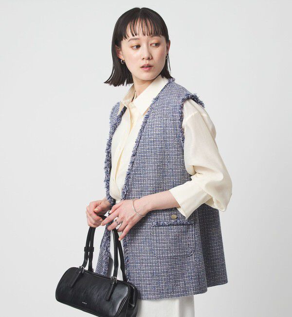 UNITED ARROWS green label relaxing「［size SHORTあり］ライト ツイードライク ジレ」|ベスト・ジレ|