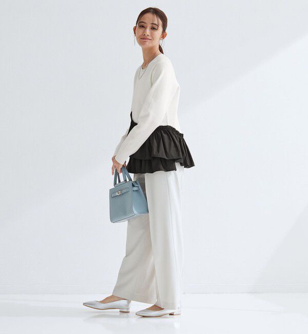 UNITED ARROWS green label relaxing「タフタ ドッキング ペプラム プルオーバー ニット ウォッシャブル」|ニット・セーター|