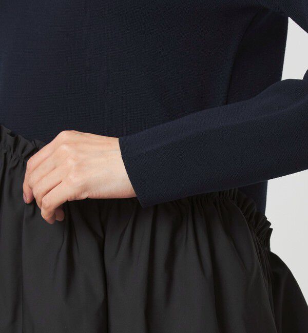 UNITED ARROWS green label relaxing「タフタ ドッキング ペプラム プルオーバー ニット ウォッシャブル」|ニット・セーター|