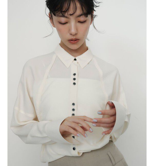 EMMEL REFINES「＜EMMEL REFINES＞EM V/ポプリン オーバー シャツ」|シャツ・ブラウス|OFF WHITE