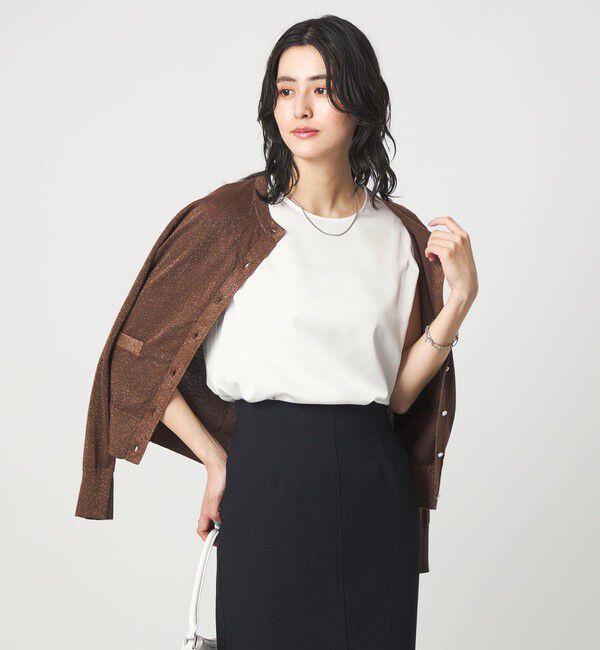 UNITED ARROWS green label relaxing「サテン ドッキング ラウンドヘム タンクトップ カットソー」|Tシャツ・カットソー|