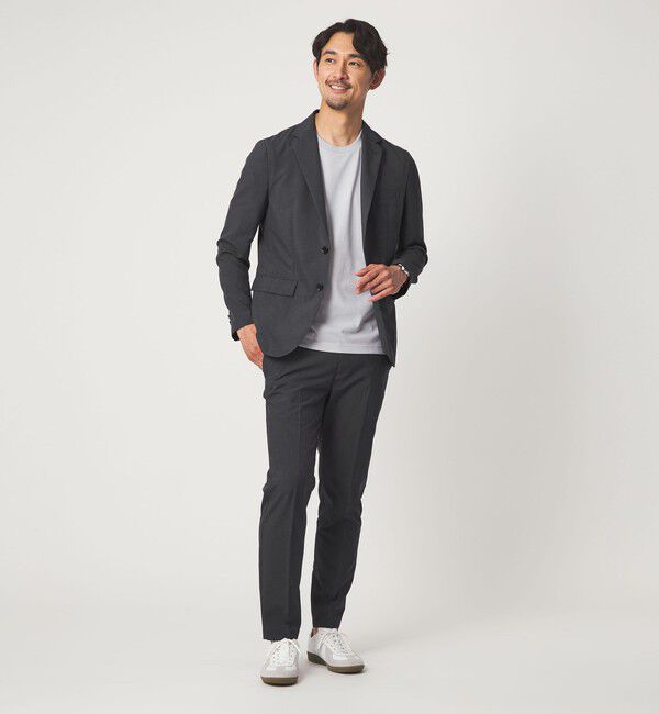 UNITED ARROWS green label relaxing「【WEB限定】JUST fit ドライポリエステル ナロー セットアップ -吸水速乾-」|テーラードジャケット|DK.GRAY