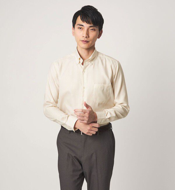 UNITED ARROWS green label relaxing「エブリット コットンオックス ストライプ スナップ ボタンダウン シャツ -イージーアイロン-」|シャツ・ブラウス|