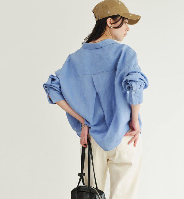 UNITED ARROWS green label relaxing「【結論シリーズ】リネンバランスシャツ［size SHORTあり］」|シャツ・ブラウス|LT.BLUE