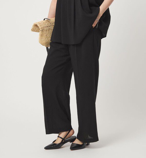 UNITED ARROWS green label relaxing「［size SHORT/TALLあり］シアーエア ワイド パンツ マシンウォッシャブル」|その他|BLACK