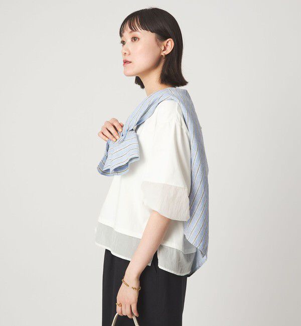 UNITED ARROWS green label relaxing「タフタ ドッキング ボリュームスリーブ プルオーバー」|Tシャツ・カットソー|