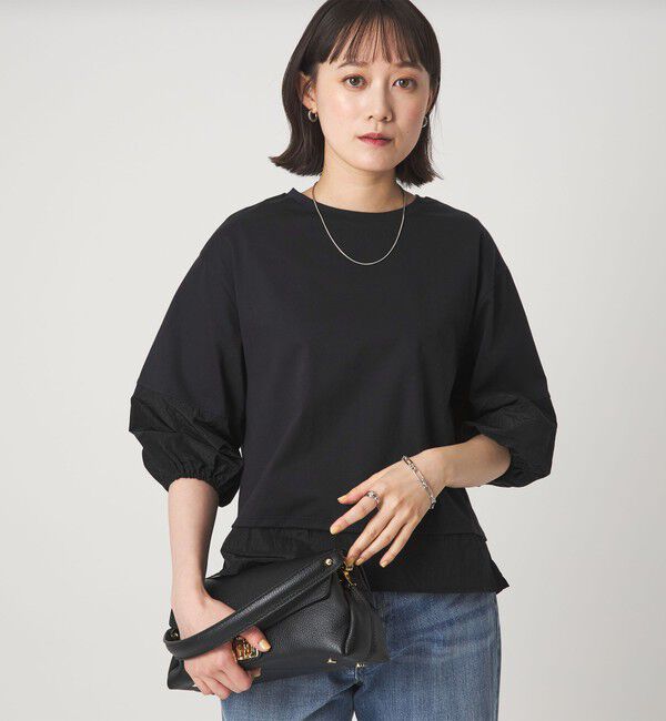 UNITED ARROWS green label relaxing「タフタ ドッキング ボリュームスリーブ プルオーバー」|Tシャツ・カットソー|