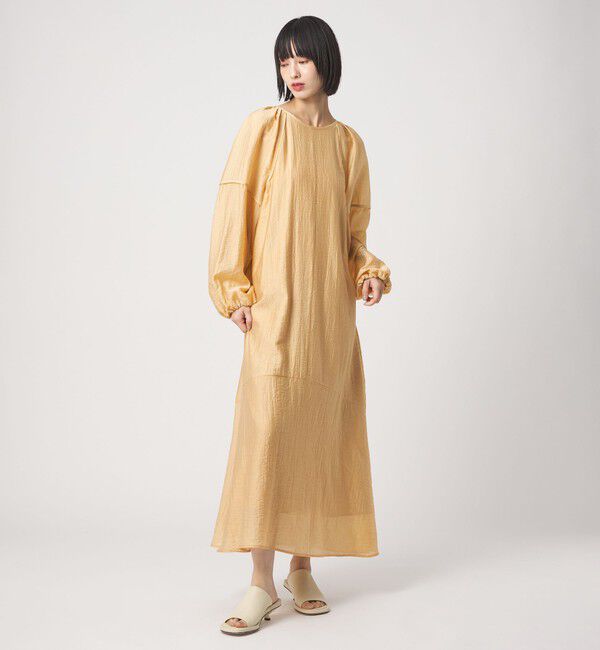 EMMEL REFINES「＜EMMEL REFINES＞EM バックリボン パイピング パフスリーブ ワンピース」|ワンピース|