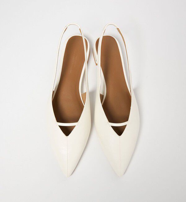 UNITED ARROWS green label relaxing「ポインテッド Vカットバー スリングバックシューズ / サンダル / パンプス」|パンプス|OFF WHITE