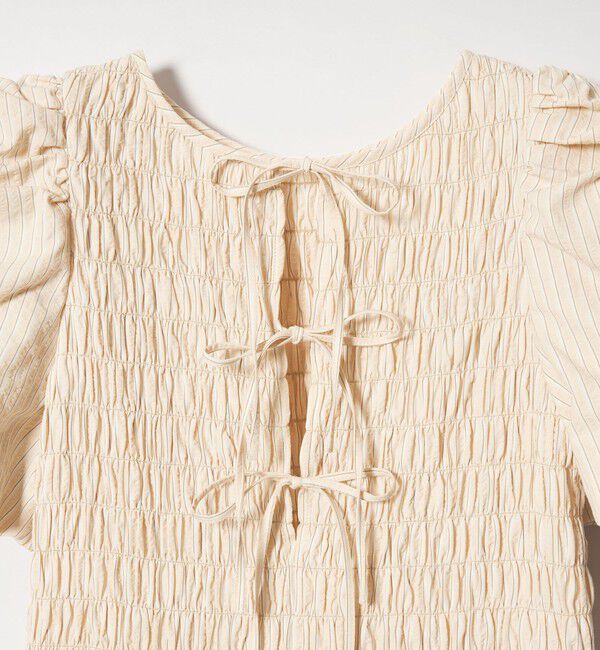 EMMEL REFINES「＜EMMEL REFINES＞EM ストライプ シャーリング フレア ワンピース」|ワンピース|