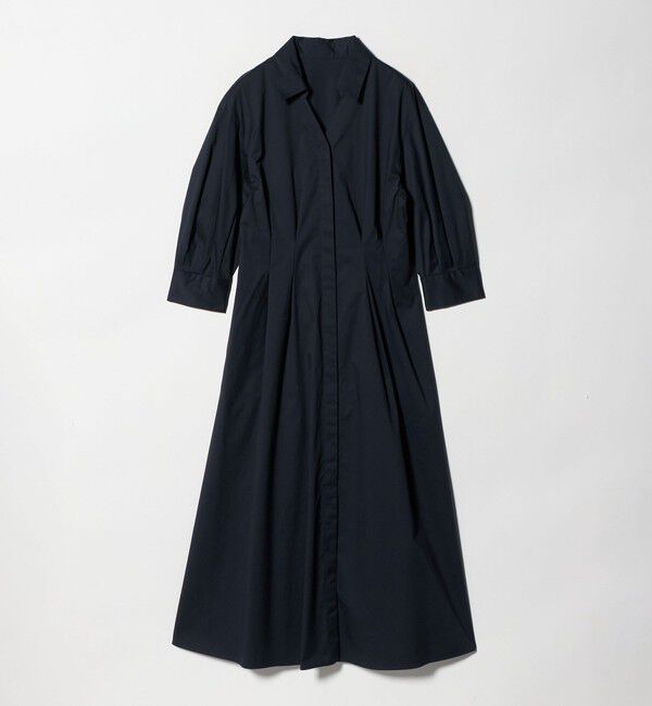 UNITED ARROWS green label relaxing「シャツ襟 フィット＆フレア タック 5分袖 ワンピース」|ワンピース|