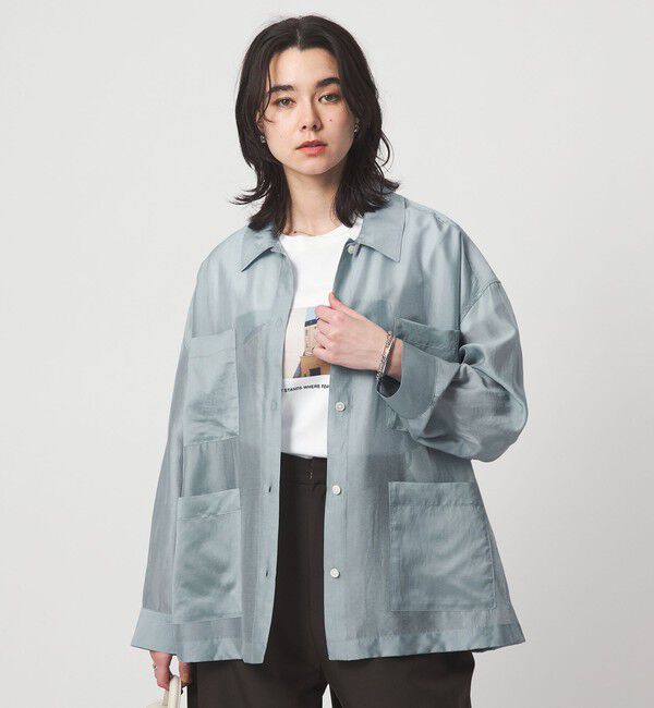 UNITED ARROWS green label relaxing「シアー 4ポケット ビッグ シャツ」|シャツ・ブラウス|LT.BLUE