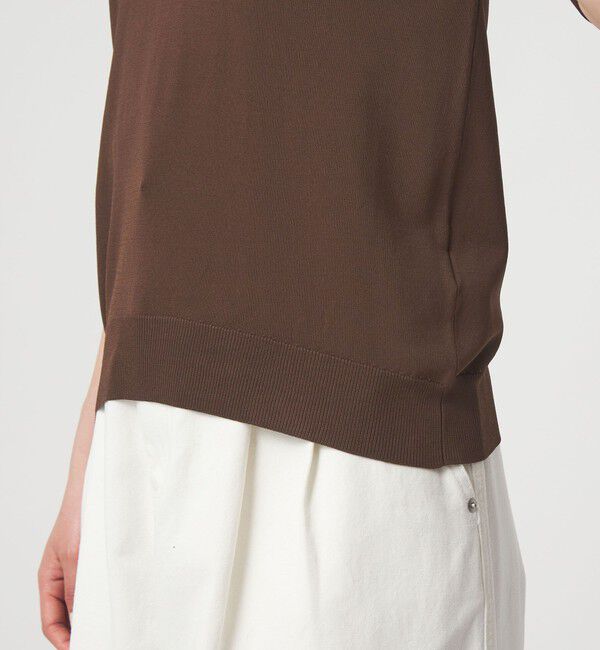 UNITED ARROWS green label relaxing「【WEB限定】＜at ease＞エリツキ スキッパー ニット 接触冷感 UVカット 遮熱」|ニット・セーター|