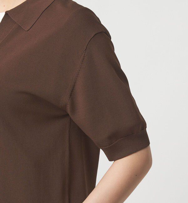 UNITED ARROWS green label relaxing「【WEB限定】＜at ease＞エリツキ スキッパー ニット 接触冷感 UVカット 遮熱」|ニット・セーター|