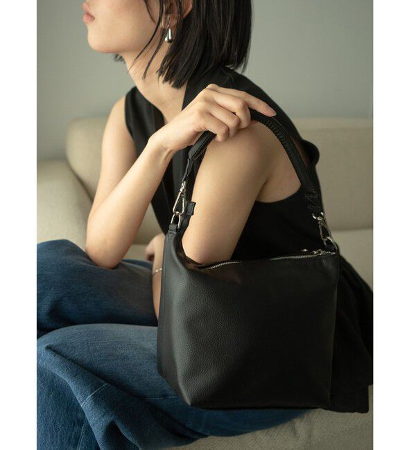 UNITED ARROWS green label relaxing「＜PARTE＞2WAY フナガタ バッグ M / ショルダーバッグ はっ水」|ショルダー・メッセンジャー|BLACK