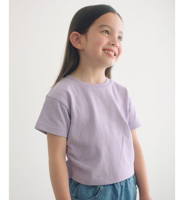 UNITED ARROWS green label relaxing「【WEB限定】サイドギャザー チビ Tシャツ 100cm-160cm」|Tシャツ・カットソー|