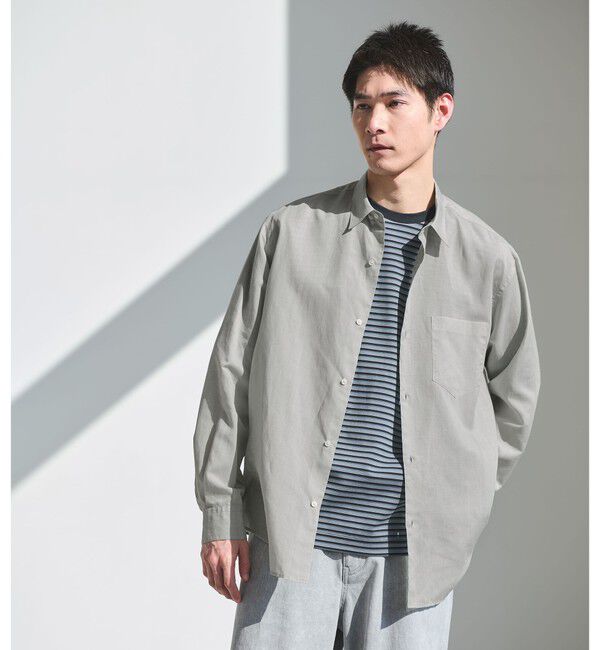 UNITED ARROWS green label relaxing「ラミー ミックス ジャストルーズ 長袖 シャツ」|シャツ・ブラウス|