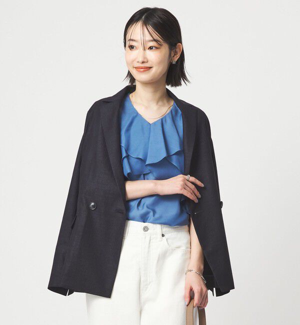 UNITED ARROWS green label relaxing「［size SHORTあり］ライト リネンライク ジャケット UVカット 通気性」|テーラードジャケット|