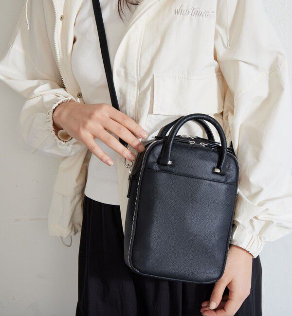 UNITED ARROWS green label relaxing「＜PARTE＞2WAY マルチポーチ型 ショルダーバッグ」|ショルダー・メッセンジャー|BLACK