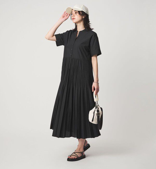 UNITED ARROWS green label relaxing「［size SHORT/TALLあり］ワッシャー プリーツ ショートスリーブ ワンピース」|ワンピース|