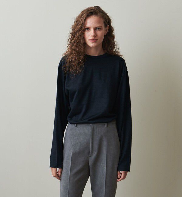 STEVEN ALAN「＜Steven Alan＞ウール ジャージー ロングスリーブ Tシャツ」|Tシャツ・カットソー|DK.GREEN