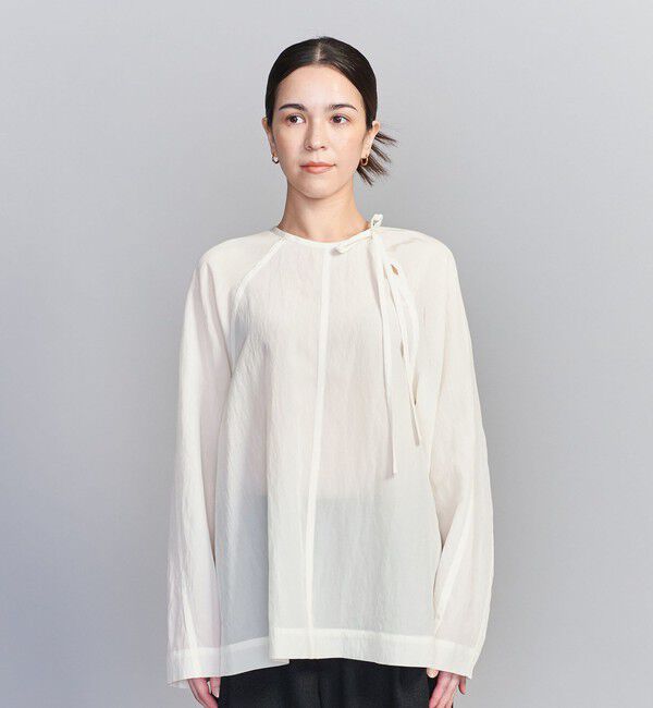 BEAUTY&YOUTH UNITED ARROWS「キュプラ リボンタイノーカラーブラウス」|シャツ・ブラウス|