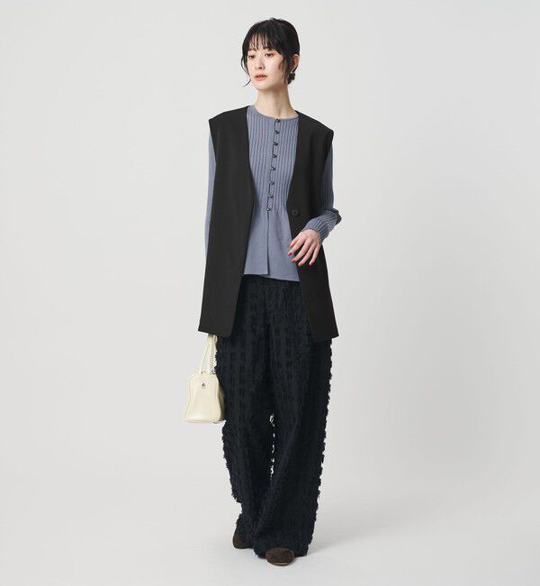 BEAUTY&YOUTH UNITED ARROWS「【WEB限定 Wardrobe DAILY MINIMAL】ダブルクロス リボンベルトジレ ウォッシャブル」|ベスト・ジレ|