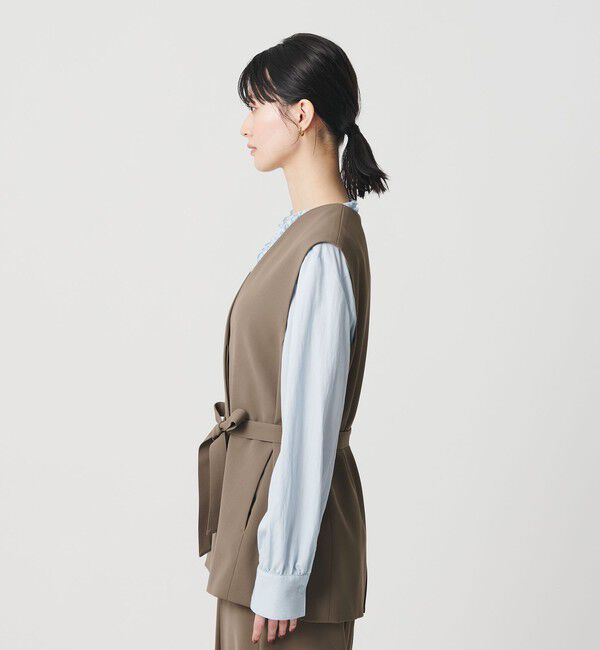 BEAUTY&YOUTH UNITED ARROWS「【WEB限定 Wardrobe DAILY MINIMAL】ダブルクロス リボンベルトジレ ウォッシャブル」|ベスト・ジレ|