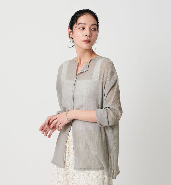 BEAUTY&YOUTH UNITED ARROWS「クレープ クルーネックカーディガン」|カーディガン|