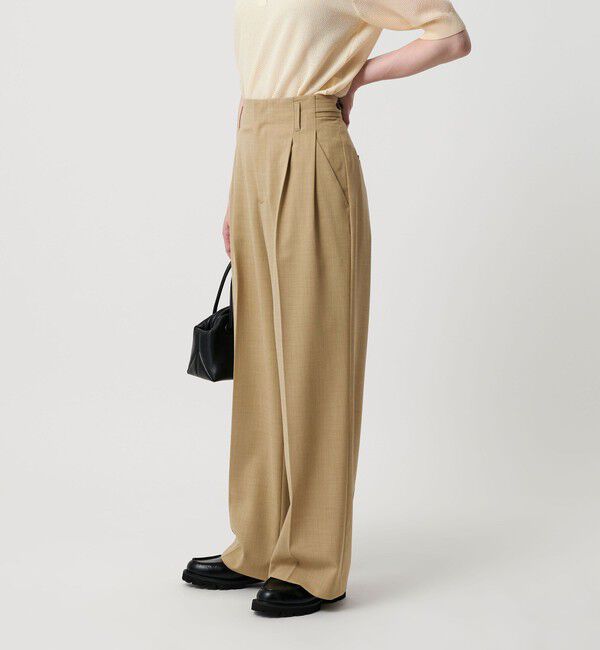 BEAUTY&YOUTH UNITED ARROWS「ポリエステルブレンド ２タック タブワイドパンツ」|その他|BEIGE
