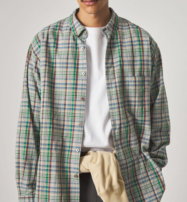 STEVEN ALAN「＜Steven Alan＞ マドラスチェック シングルニードル シャツ LOOSE」|シャツ・ブラウス|
