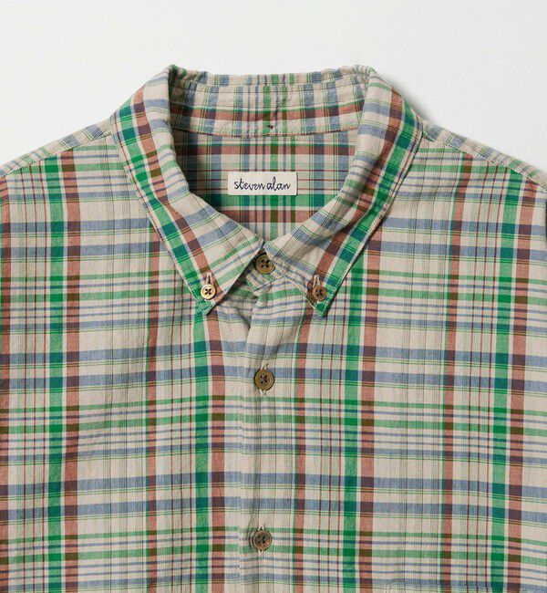 STEVEN ALAN「＜Steven Alan＞ マドラスチェック シングルニードル シャツ LOOSE」|シャツ・ブラウス|