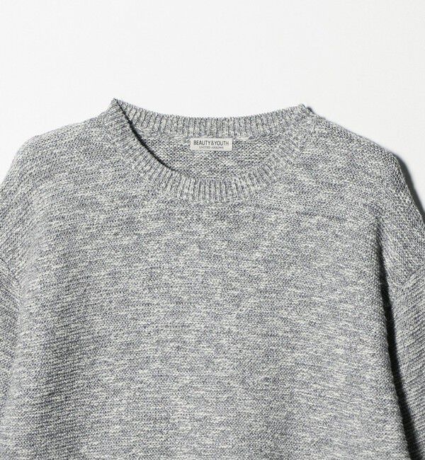 BEAUTY&YOUTH UNITED ARROWS「ガーター ステッチ スラブ クルーネック ニット ウォッシャブル」|ニット・セーター|