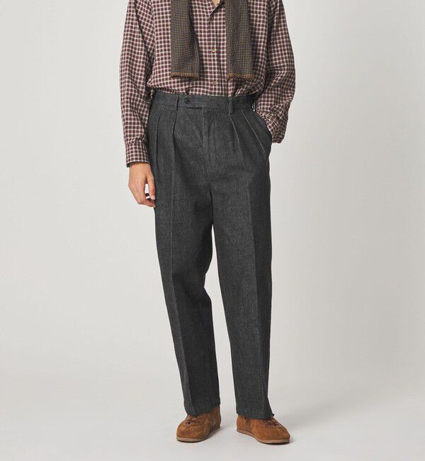 STEVEN ALAN「＜Steven Alan＞ 13.5oz デニム インツープリーツ ドレス トラウザーズ」|スラックス|