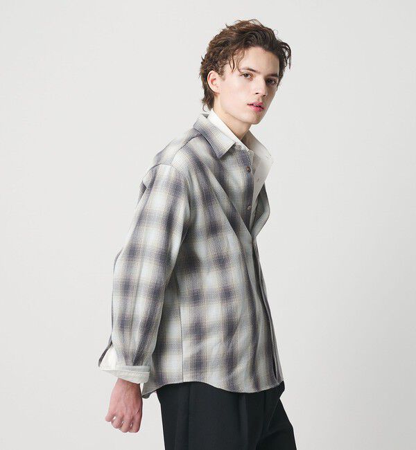 BEAUTY&YOUTH UNITED ARROWS「ドライ ネル オンブレ レギュラーカラー シャツ GRANDE型」|シャツ・ブラウス|MD.GRAY