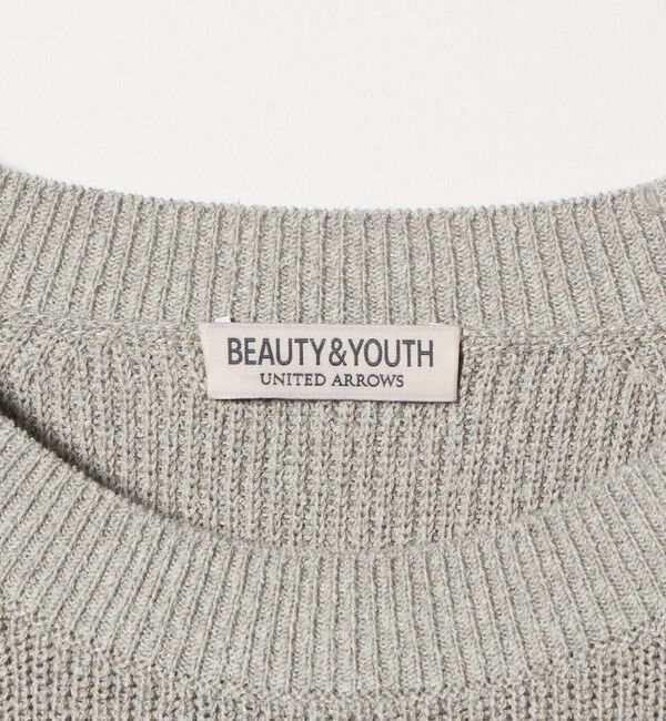 BEAUTY&YOUTH UNITED ARROWS「ブークレ ミックス 12ゲージ アゼ クルーネック ニット ウォッシャブル」|ニット・セーター|