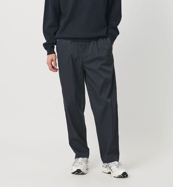 BEAUTY&YOUTH UNITED ARROWS「TASLAN 1P イージー テーパード パンツ NO.7 吸水速乾機能付き」|チノ|NAVY