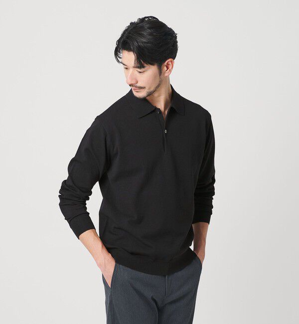 BEAUTY&YOUTH UNITED ARROWS「【WEB限定 WARDROBE SMART】KOUKIN ハイゲージ ニット ポロシャツ【抗菌・防臭】」|ニット・セーター|