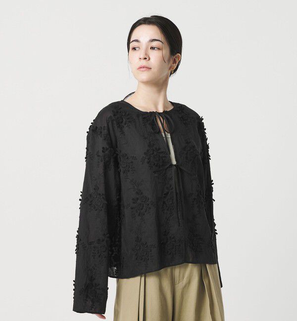 BEAUTY&YOUTH UNITED ARROWS「セルロースナイロン エンブロイダリーシャツ 2WAY」|シャツ・ブラウス|