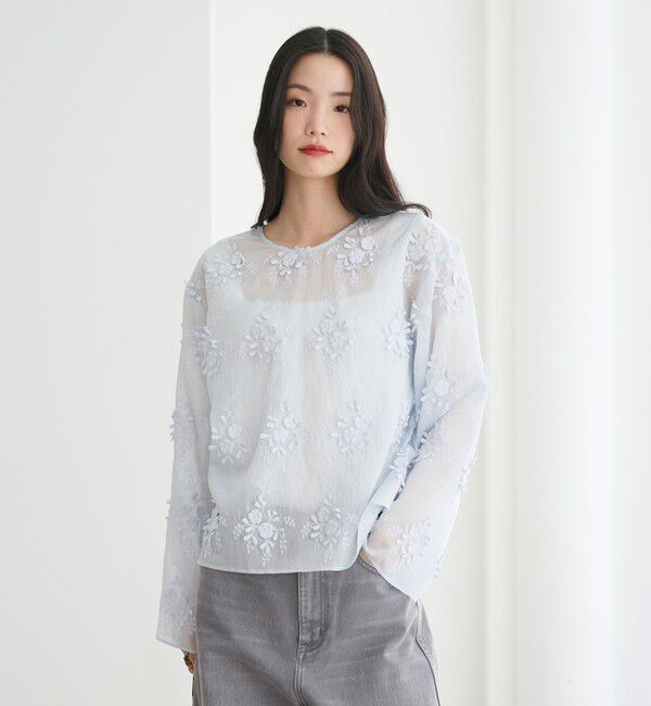 BEAUTY&YOUTH UNITED ARROWS「セルロースナイロン エンブロイダリーシャツ 2WAY」|シャツ・ブラウス|