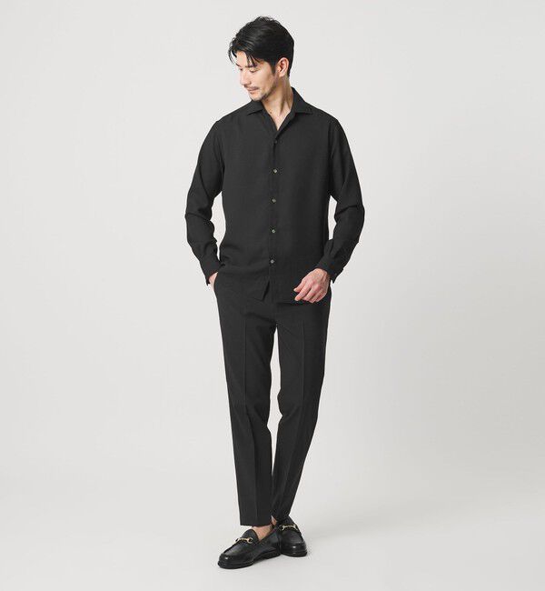 BEAUTY&YOUTH UNITED ARROWS「【WEB限定 WARDROBE SMART】リネンライク ワイドカラー スキッパー シャツ」|シャツ・ブラウス|