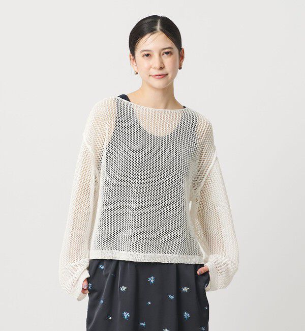BEAUTY&YOUTH UNITED ARROWS「ペーパーメッシュ ショートワイド ニットプルオーバー ウォッシャブル」|ニット・セーター|