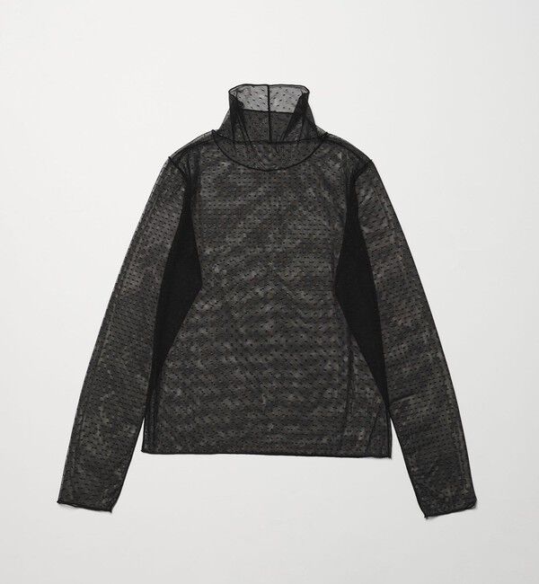 BEAUTY&YOUTH UNITED ARROWS「【WEB限定 Wardrobe DAILY MINIMAL】ドット チュールタートルネックプルオーバー ウォッシャブル」|Tシャツ・カットソー|