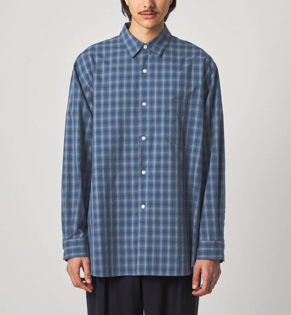 STEVEN ALAN「＜Steven Alan＞ C/L/S オンブレー チェック レギュラーカラー シャツ LOOSE」|シャツ・ブラウス|