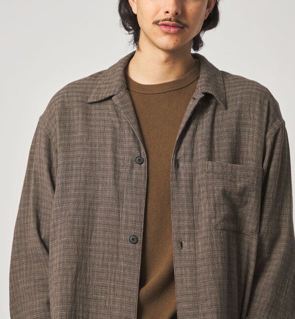 STEVEN ALAN「＜Steven Alan＞ コットンメッシュ チェック オープンカラー オーバー シャツ」|シャツ・ブラウス|