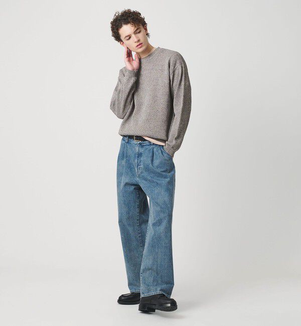 BEAUTY&YOUTH UNITED ARROWS「リネンブレンド メランジ クルーネック ニット ウォッシャブル」|ニット・セーター|