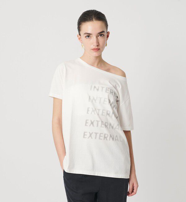 ATTISESSION「＜ATTISESSION＞ビック オフショルダー Tシャツ」|Tシャツ・カットソー|WHITE